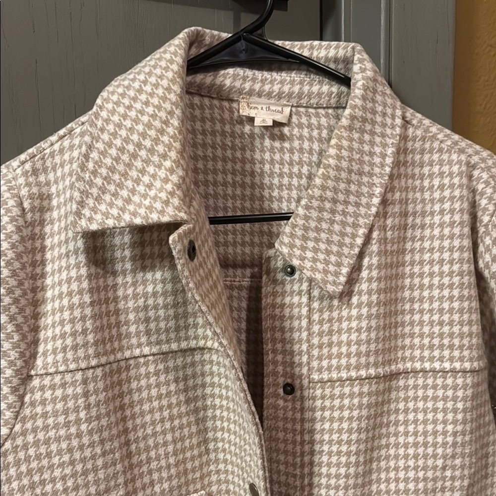 Hem & Thread Houndstooth Button-Up Jacket - image 2